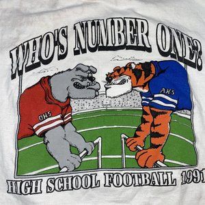 Ohs Vs Ahs Whos Number One High School Football 1991 Tigers Bulldogs shirt unis